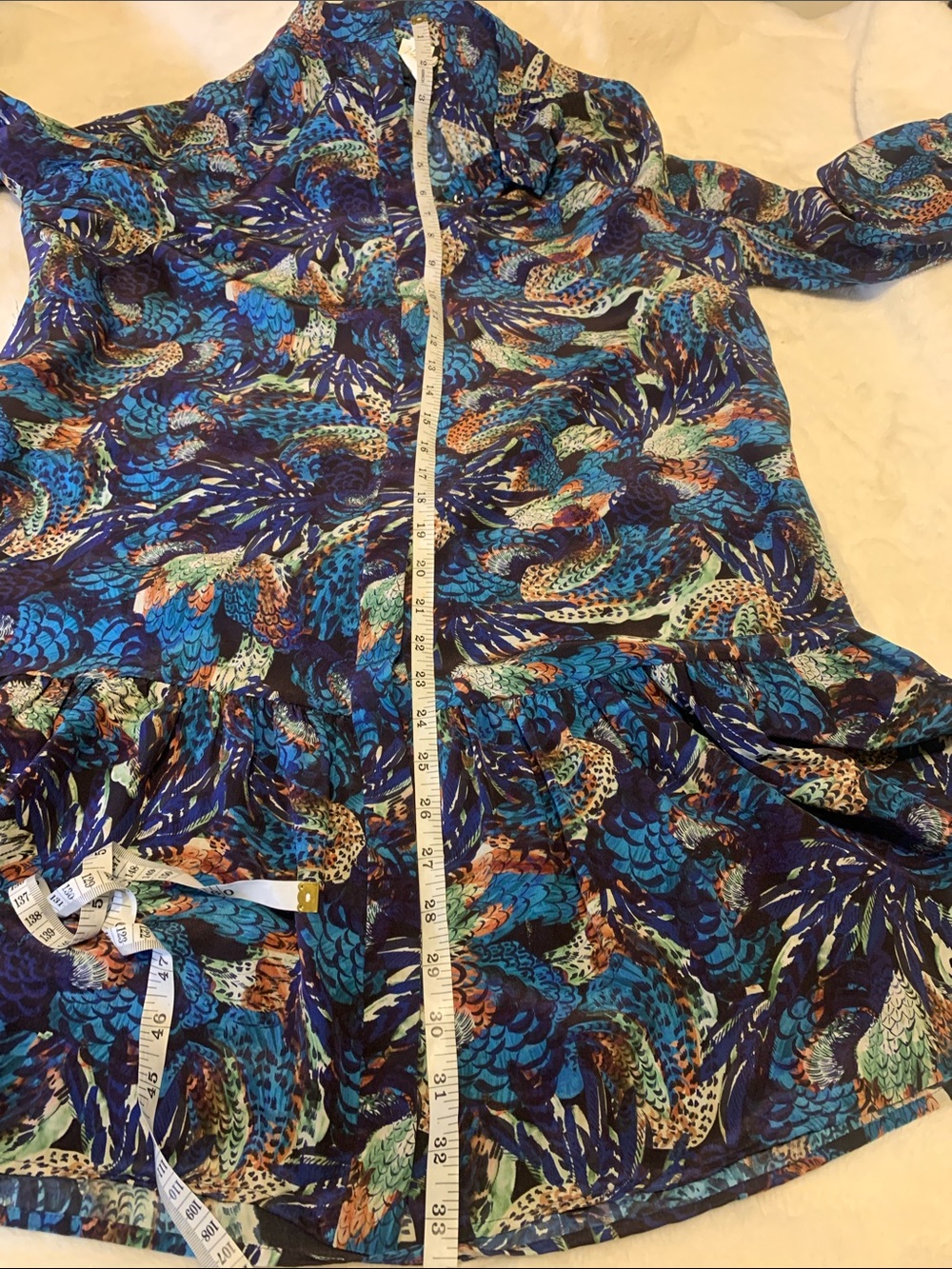 SALONI Multicolor Printed Tiered V-Neck Long Sleeve Dress - Picture 4 of 11